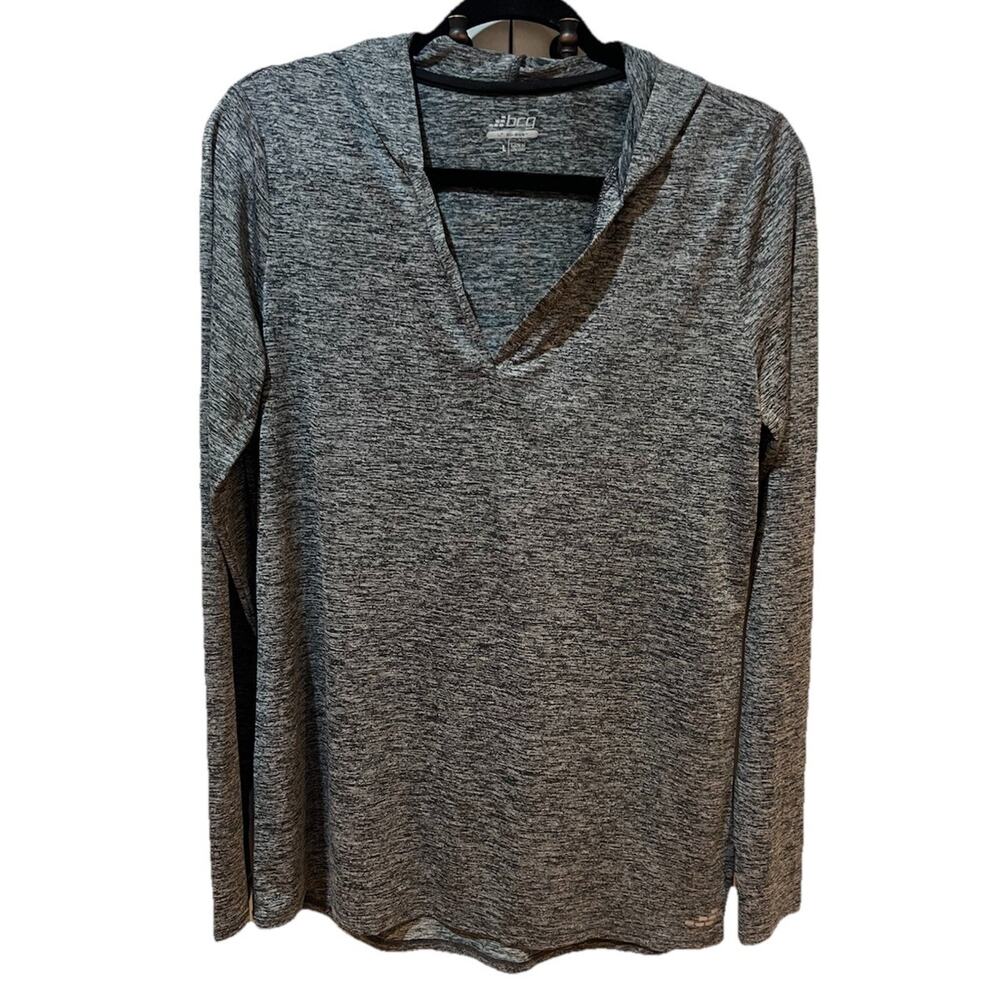 BCG Womens Pullover Hooded Performance Top Size LARGE Gray Space Dye Tru-Wick